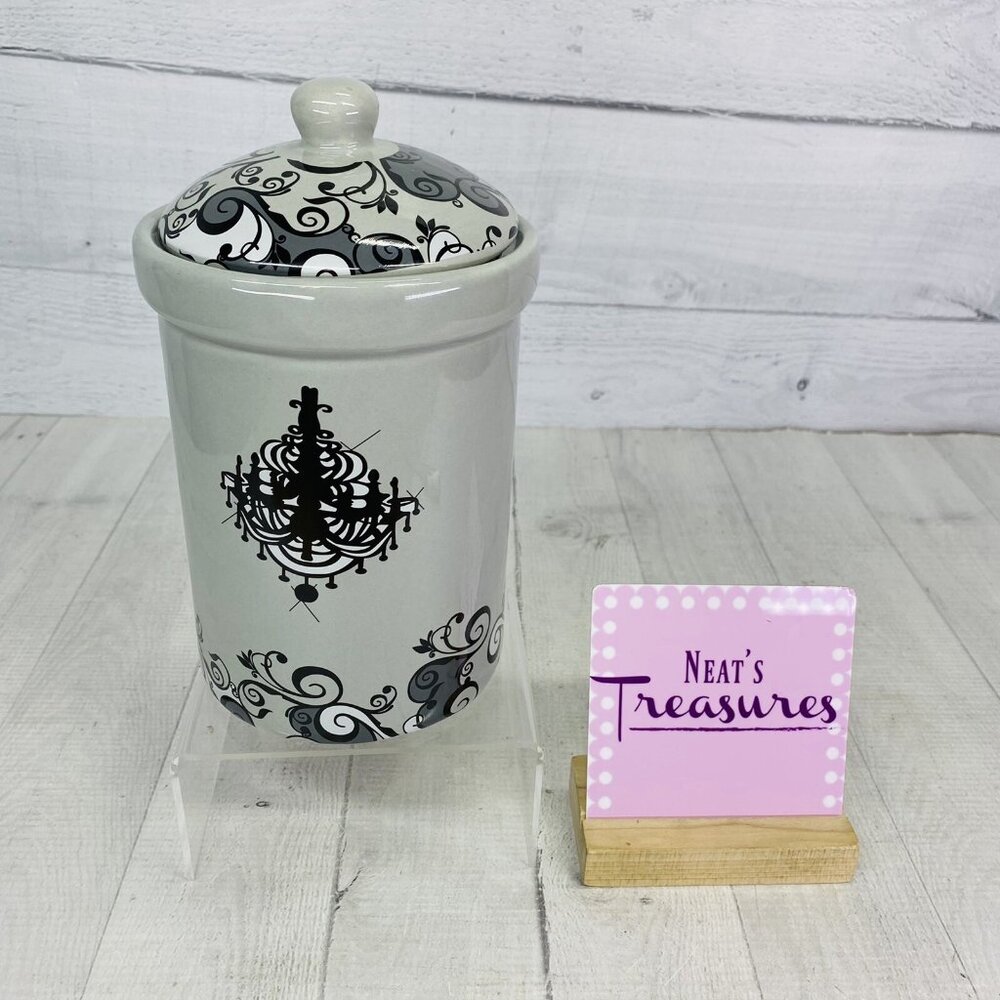Blue Sky  2010 Gray Black Design American Gothic Rubber Sealed Lid 9" Canister